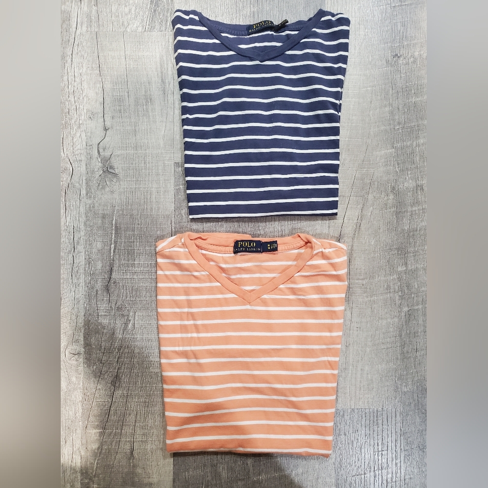 Polo by Ralph Lauren Striped Shirts - Navy and Orange